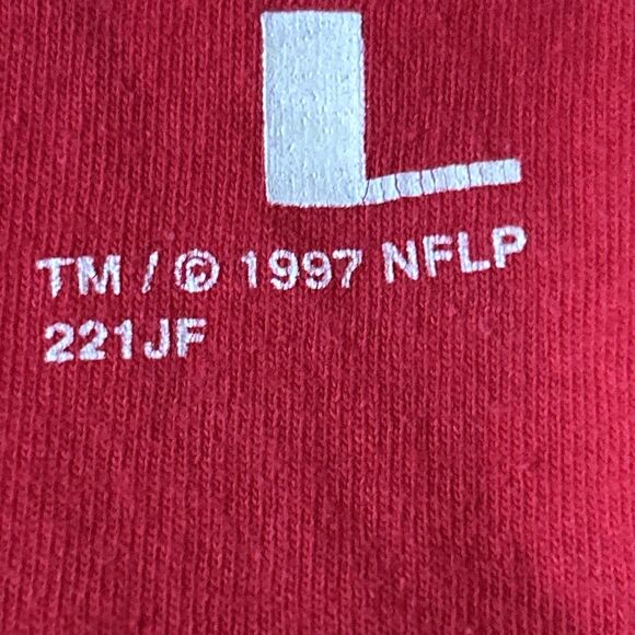 Vintage 1997 Kansas City Chiefs‎ Riddell T-Shirt Single Stitch 90s XXL-READ Hole - Picture 12 of 12